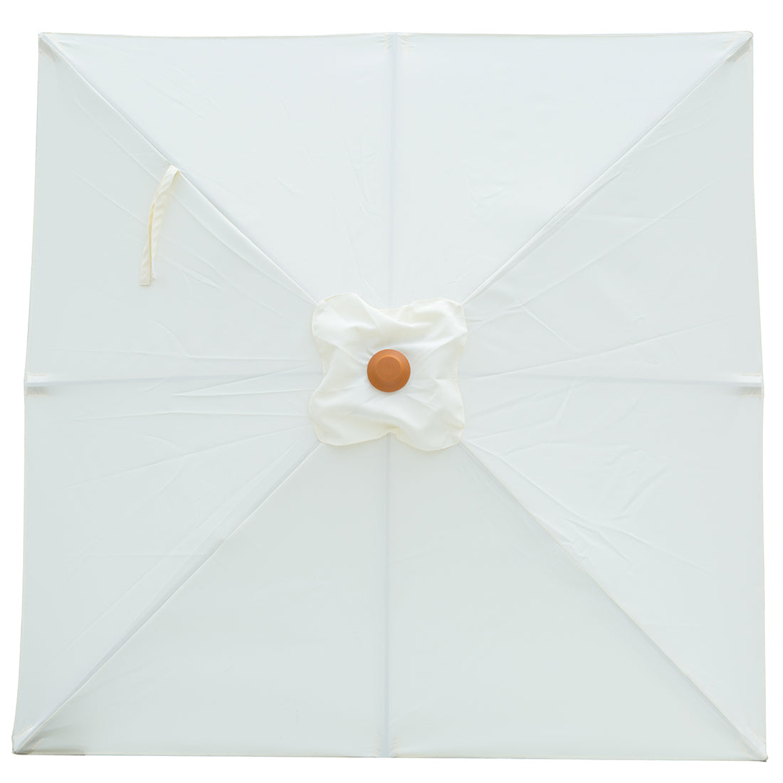 Cream - 2m square "timber-look" aluminium umbrella with cover