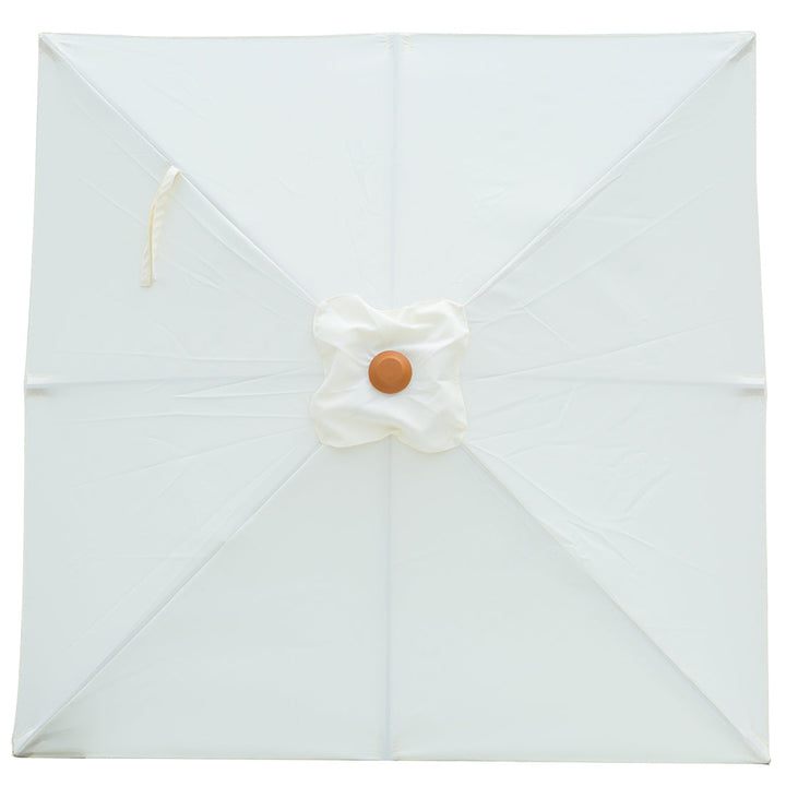 Cream 2m Aluminium Umbrella with Cover - Cream (Timber-Look Frame)