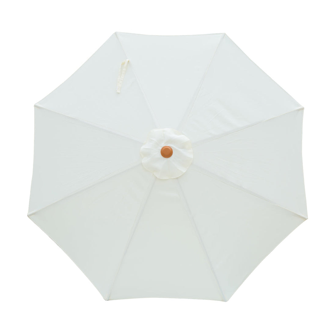 Cream - 3m octagonal "timber-look" aluminium umbrella with cover - Billy Fresh