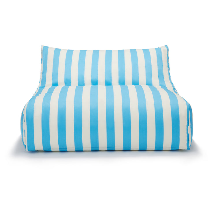 Hang Out Double Outdoor Beanbag - Light Blue &amp; White Stripe