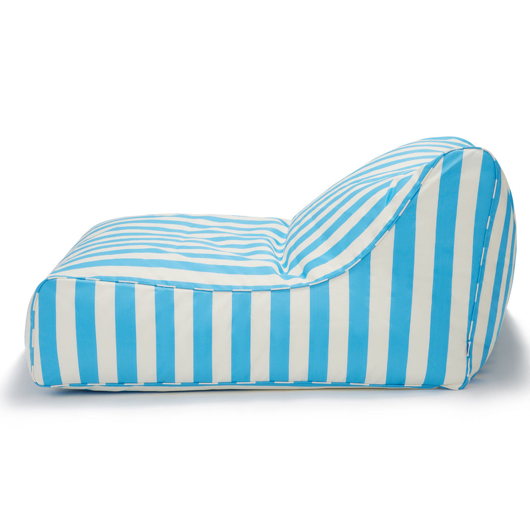 Hang Out Double Outdoor Beanbag - Light Blue &amp; White Stripe