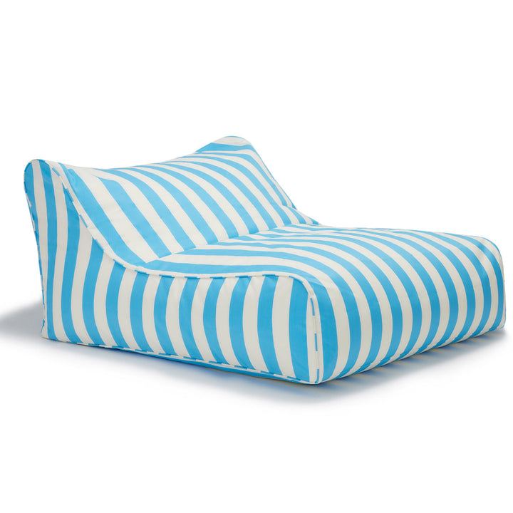 Hang Out Double Outdoor Beanbag - Light Blue &amp; White Stripe