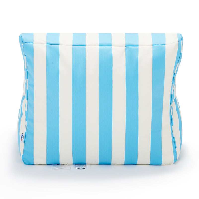 Laid Back Outdoor Beanbag light blue and white stripe