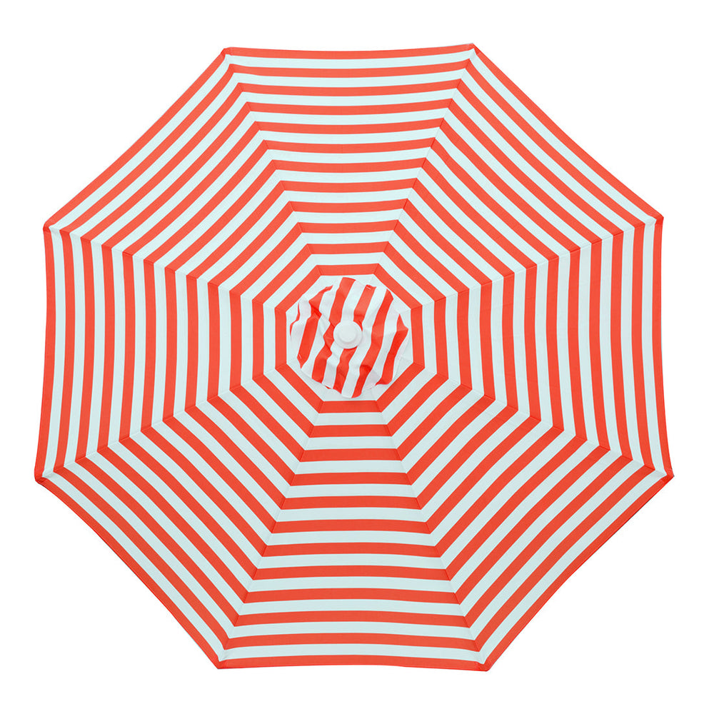 Salsa - 3m diameter red and white stripe aluminium umbrella with cover - Billy Fresh