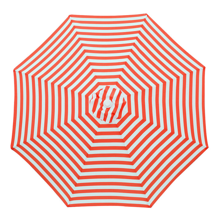 Salsa - 3m diameter red and white stripe aluminium umbrella with cover - Billy Fresh