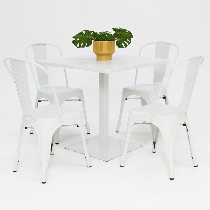 Cannes 5 piece Cafe Set - White