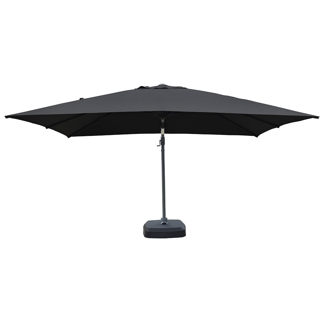 Santa Fe 3 x 4 metre cantilever umbrella in dark grey incl. water base and cover - Billy Fresh