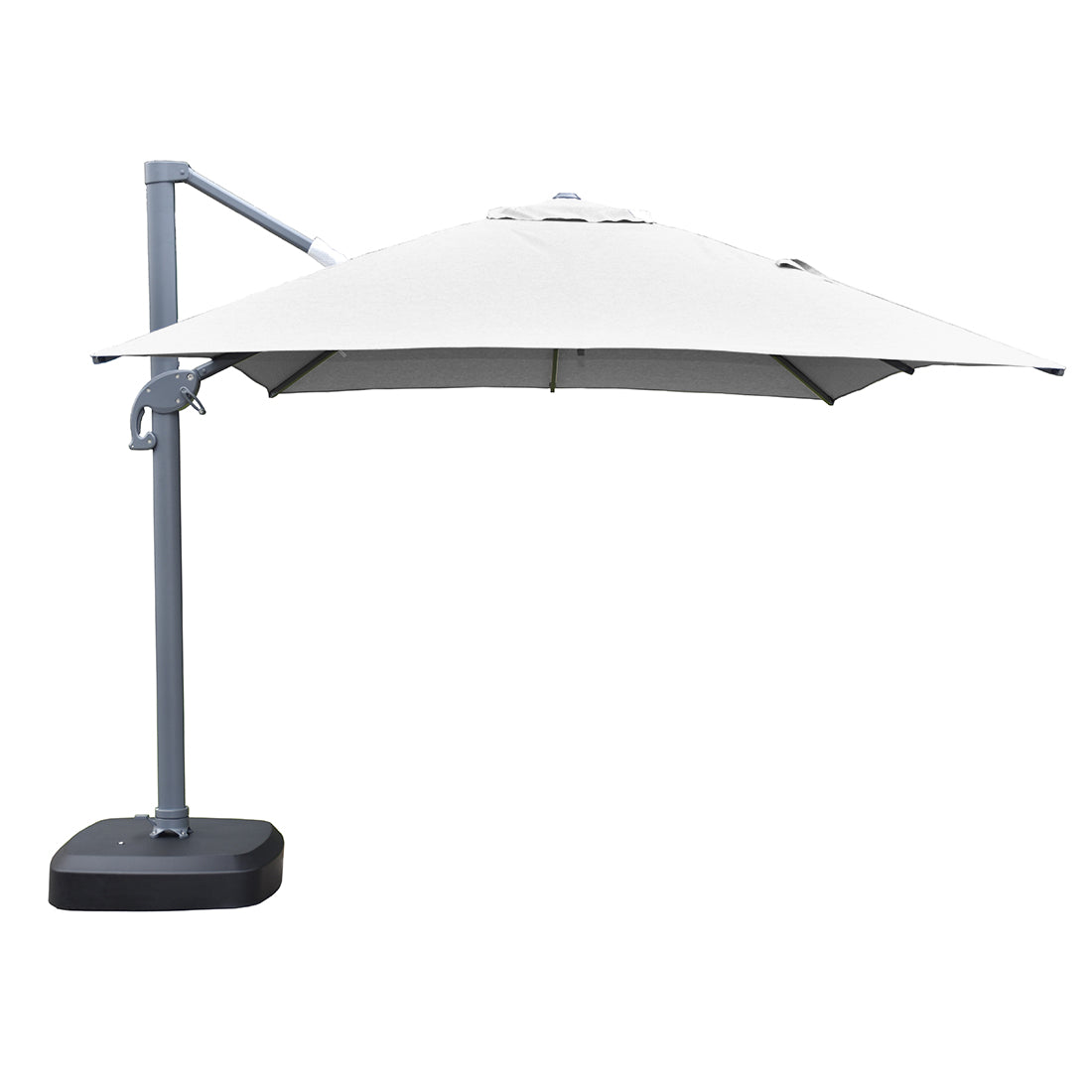 Santa Fe 3 x 4 metre cantilever umbrella in light grey incl. water base and cover - Billy Fresh
