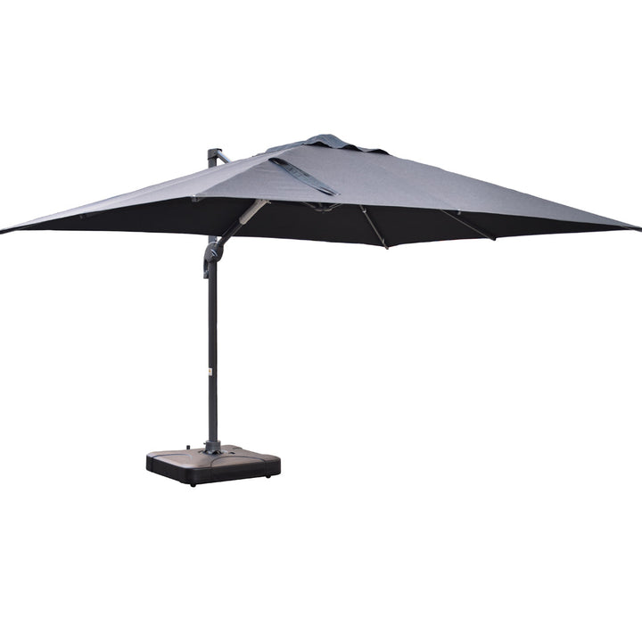 Santa Fe 3x4m Cantilever Umbrella - Dark Grey (Includes Water Base &amp; Cover)
