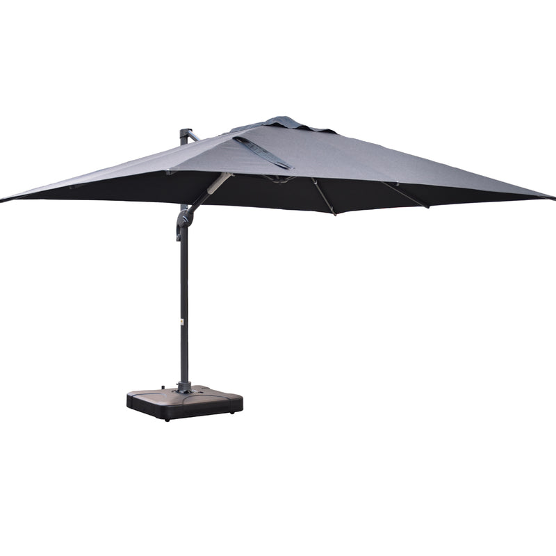 Santa Fe 3 x 4 metre cantilever umbrella in dark grey incl. water base and cover