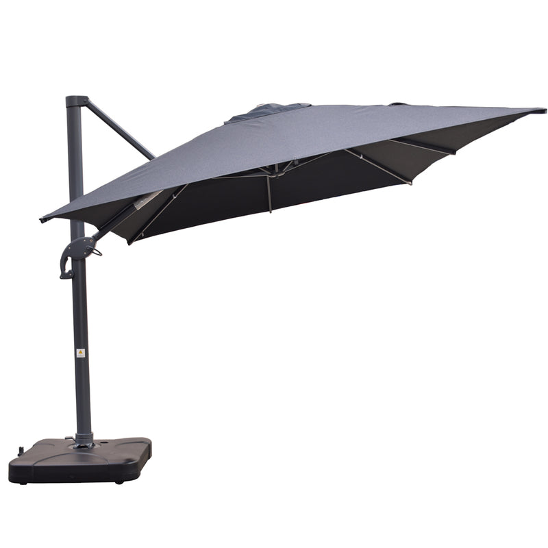 Santa Fe 3 x 4 metre cantilever umbrella in dark grey incl. water base and cover