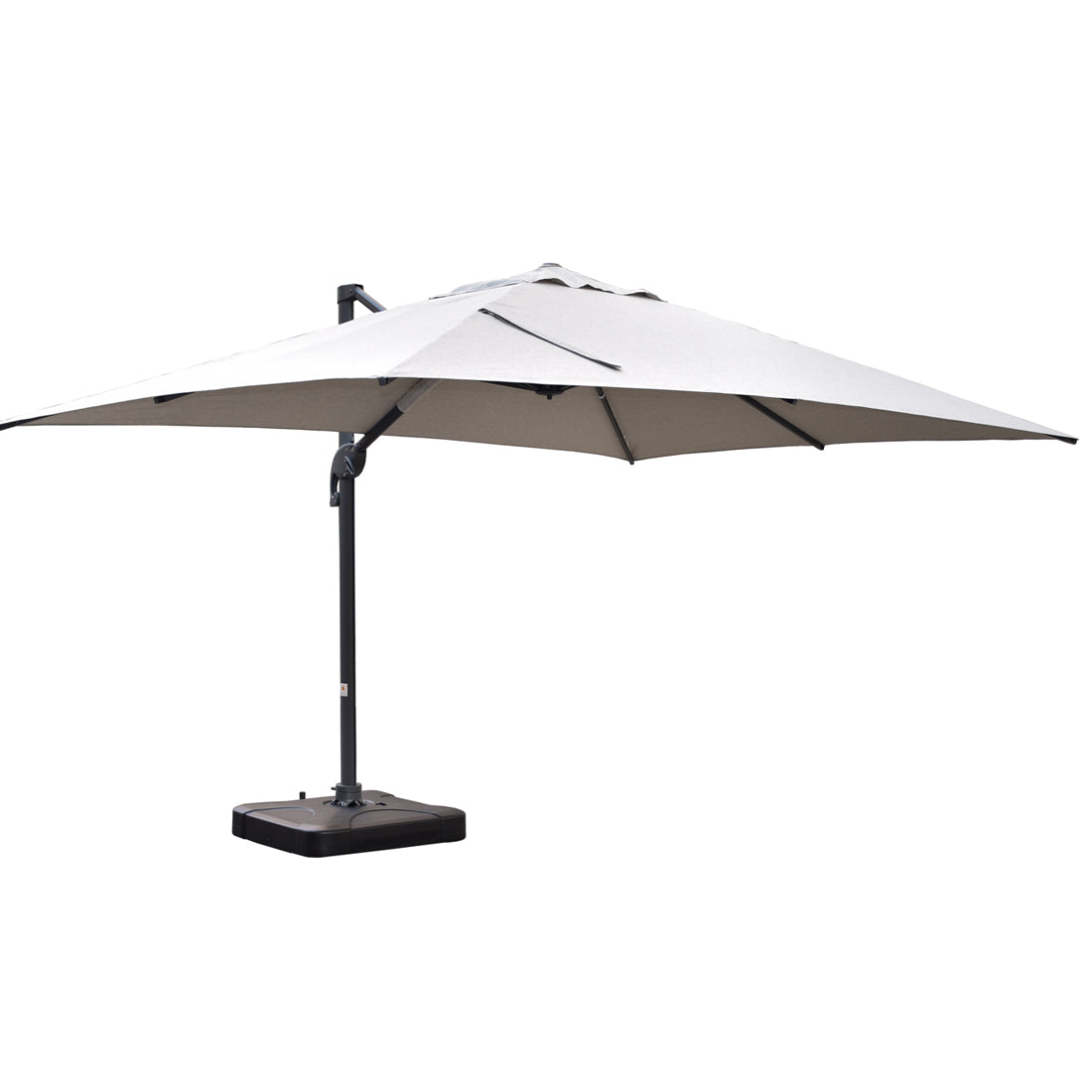 Santa Fe 3 x 4 metre cantilever umbrella in light grey incl. water base and cover