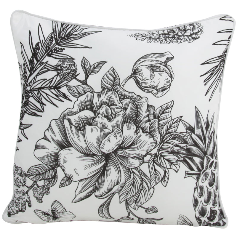 Tropical black outdoor cushion