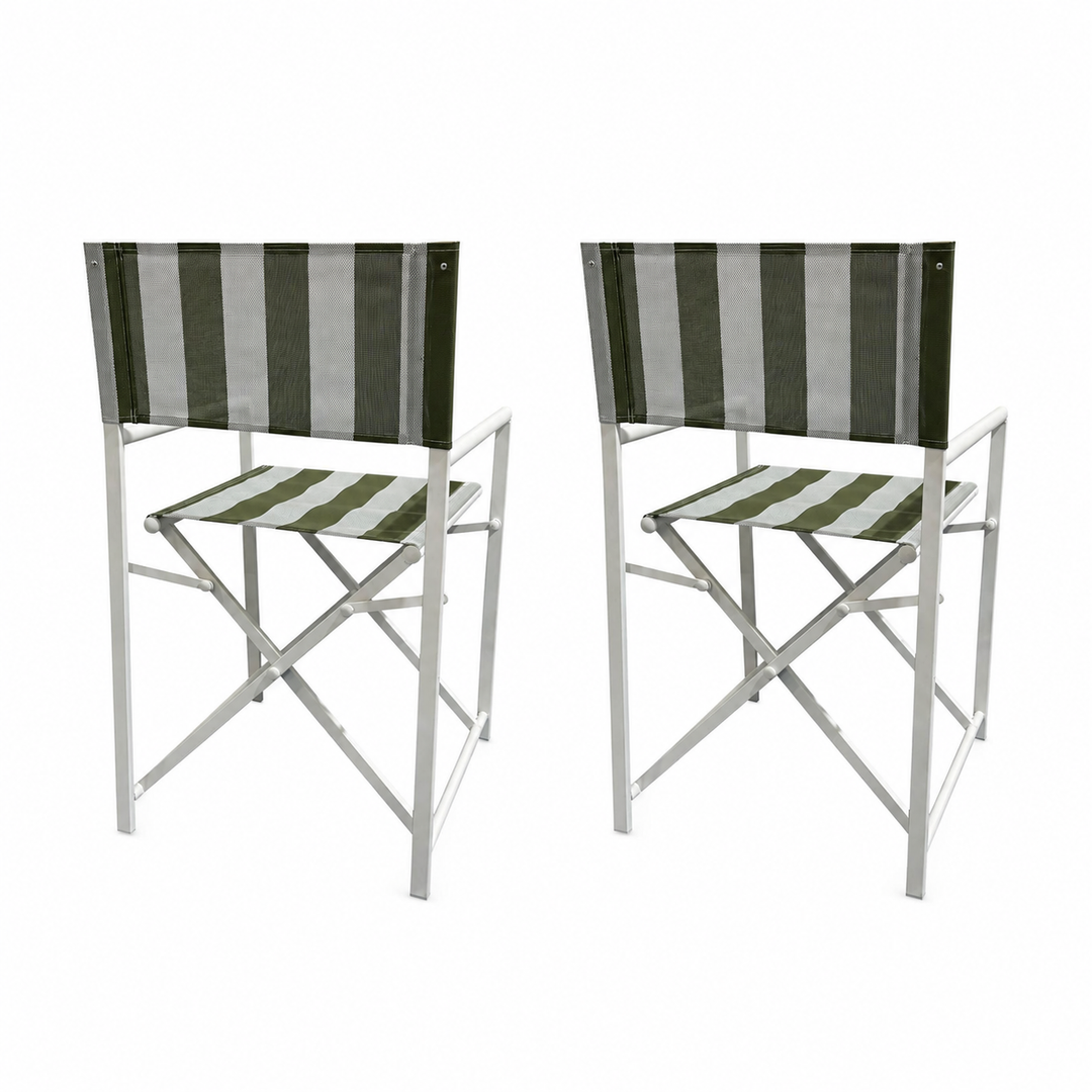 Maui Directors chairs set of 2-Green and white