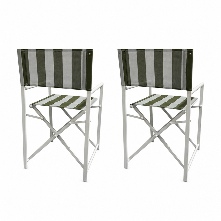 Maui Directors chairs set of 2-Green and white