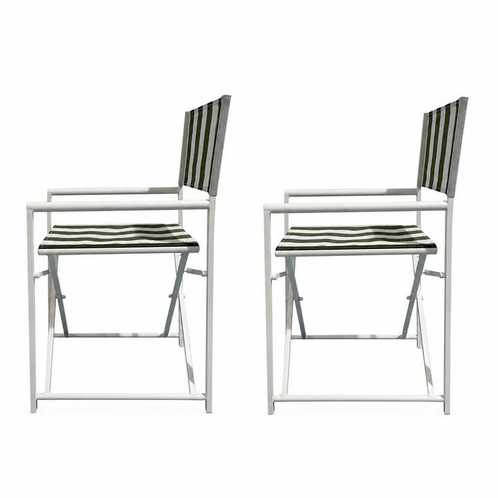 Maui Directors chairs set of 2-Green and white