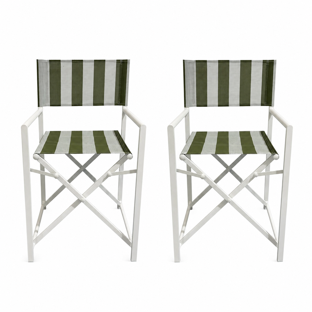 Maui Directors chairs set of 2-Green and white