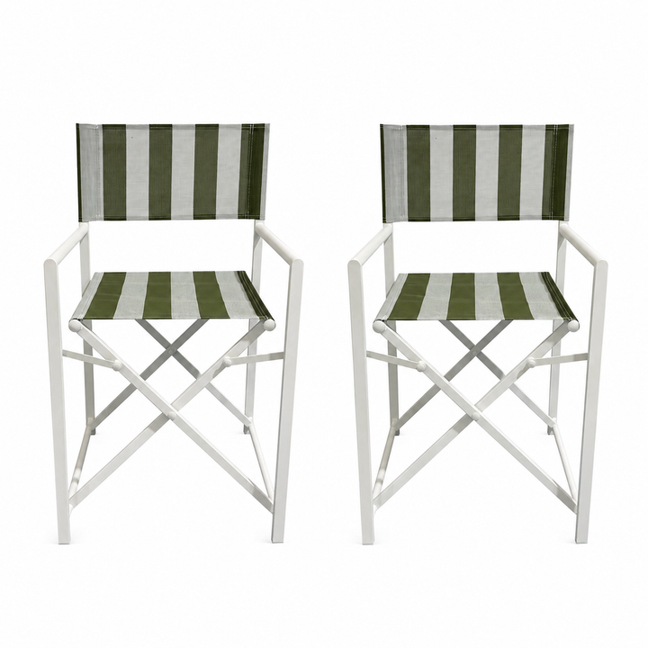 Maui Directors chairs set of 2-Green and white