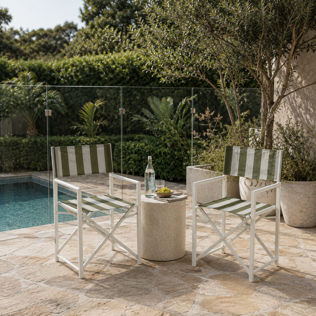 Maui Directors chairs set of 2-Green and white