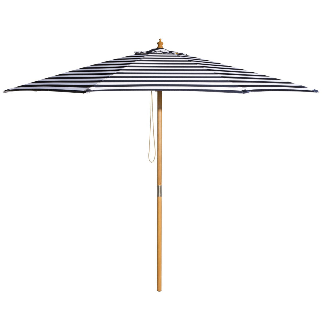 St. Tropez 3m Bamboo Umbrella with Cover - Navy &amp; White Stripe