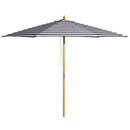 St. Tropez - 3m diameter navy and white striped umbrella with cover
