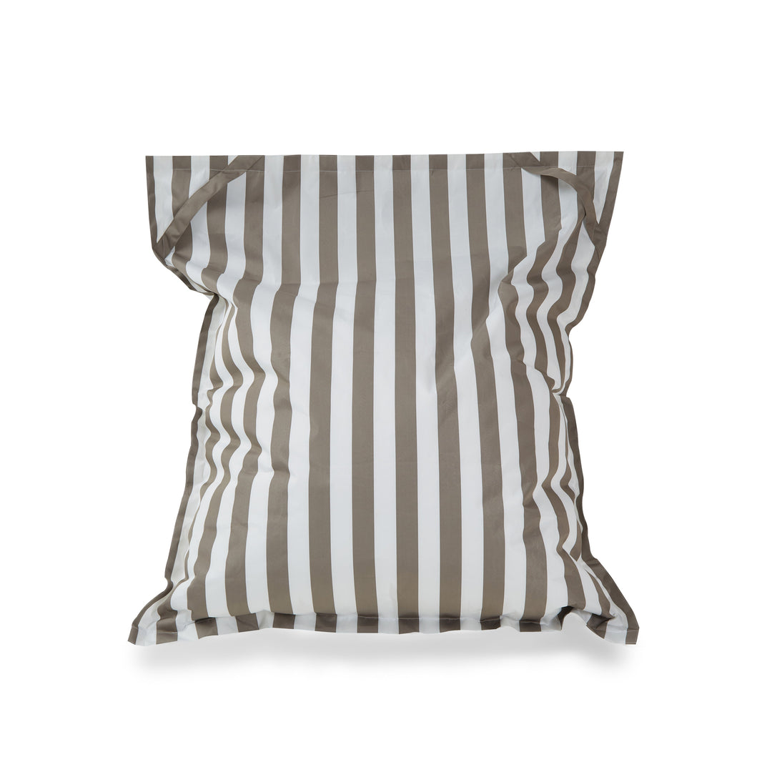Lazy Days Floating Outdoor Beanbag - Taupe &amp; White Stripe