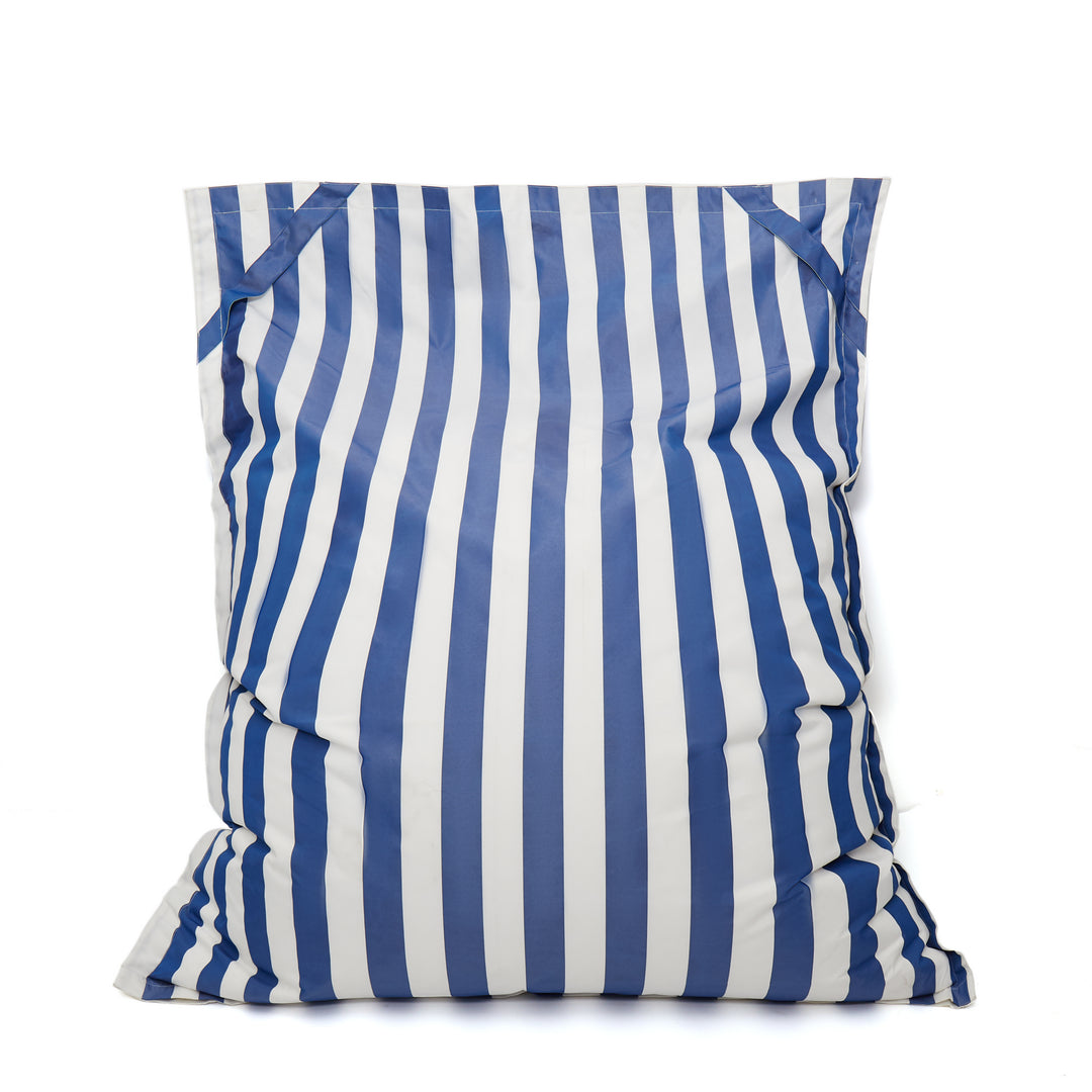 Lazy Days Floating Outdoor Beanbag - Navy &amp; White Stripe