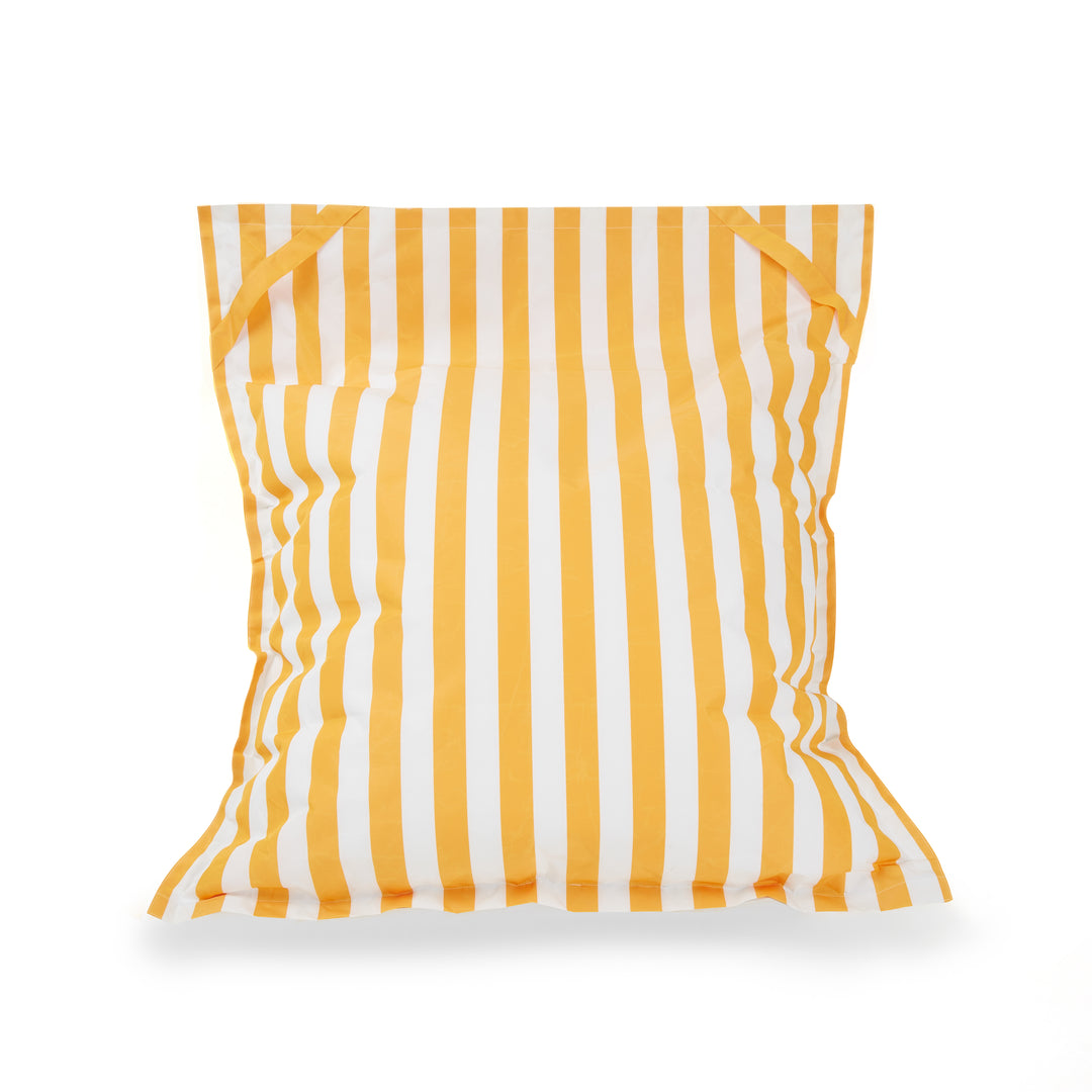 Lazy Days Floating Outdoor Beanbag - Yellow &amp; White Stripe