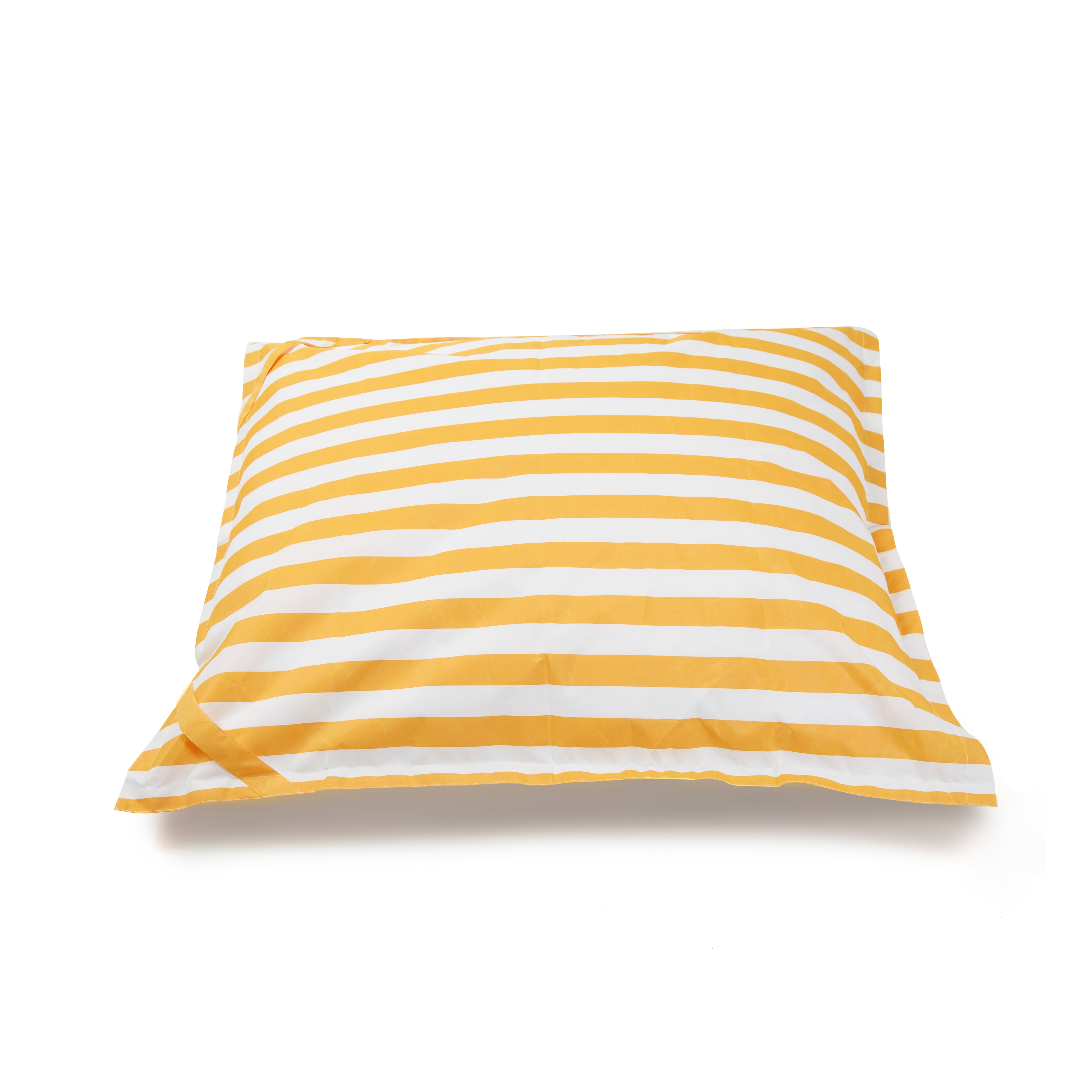 Lazy Days Floating Outdoor Beanbag Yellow and White Stripe