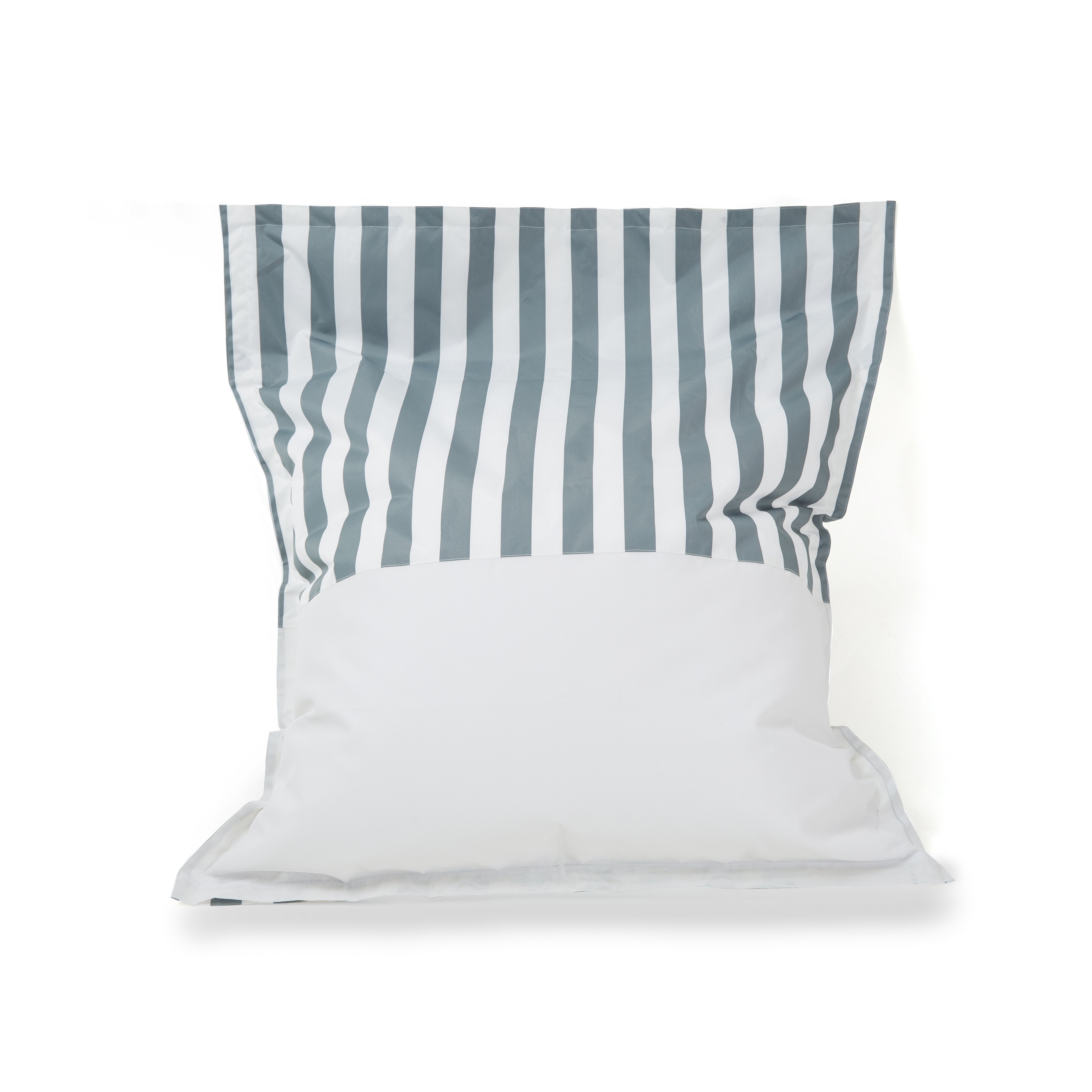 Lazy Days Floating Outdoor Beanbag - Grey & White Stripe