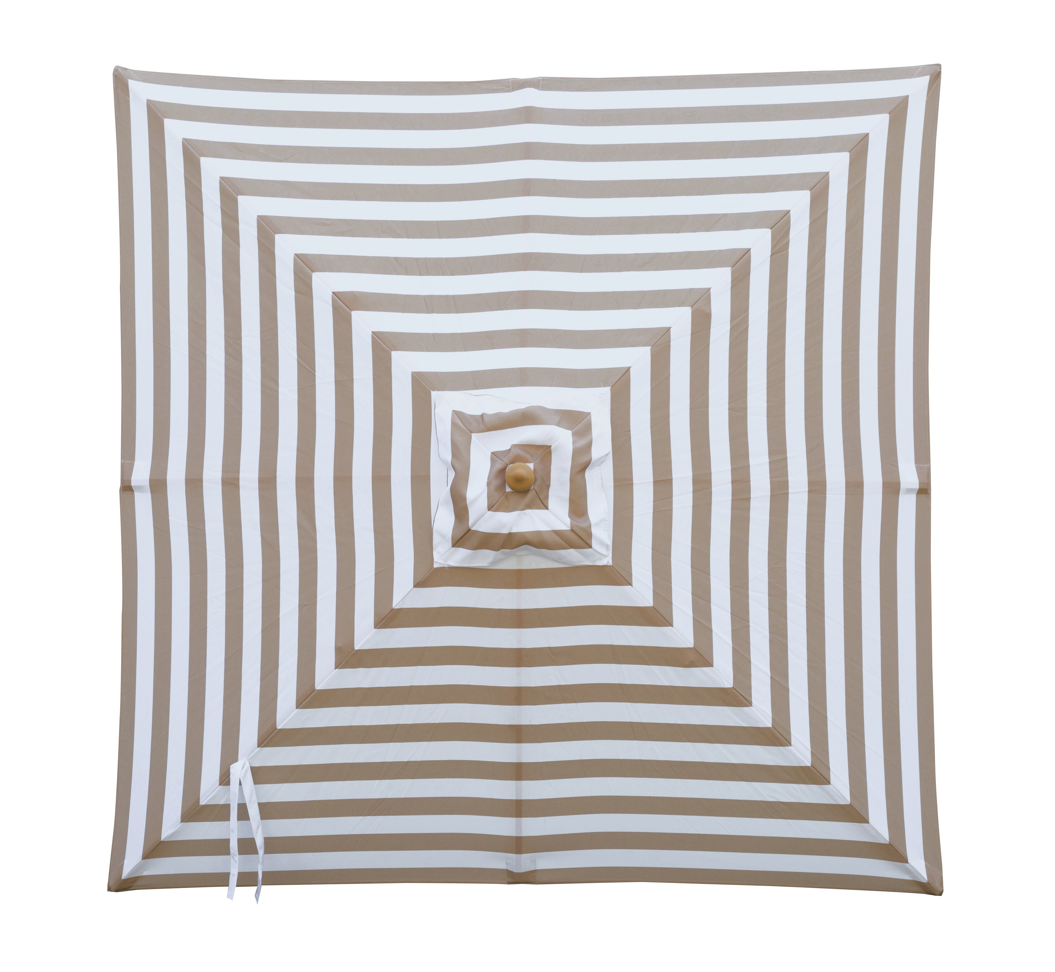 2 mt replacement canopy and cover for bamboo wood umbrella-Taupe/white