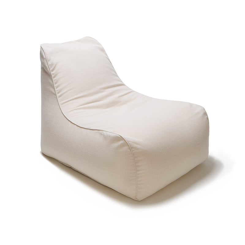 Deluxe Outdoor Lounger and Round Ottoman-beige