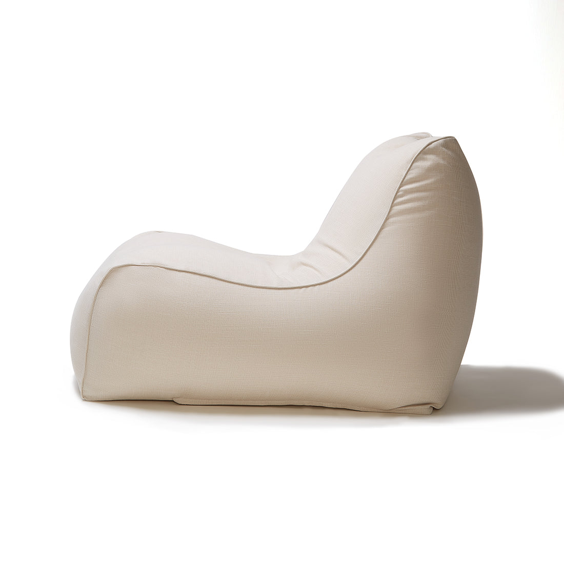 Deluxe Outdoor Lounger and Round Ottoman-beige