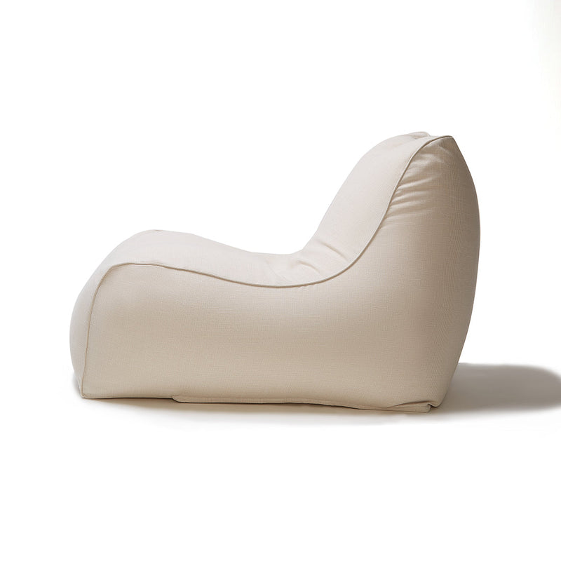 Deluxe Outdoor Lounger and Round Ottoman-beige
