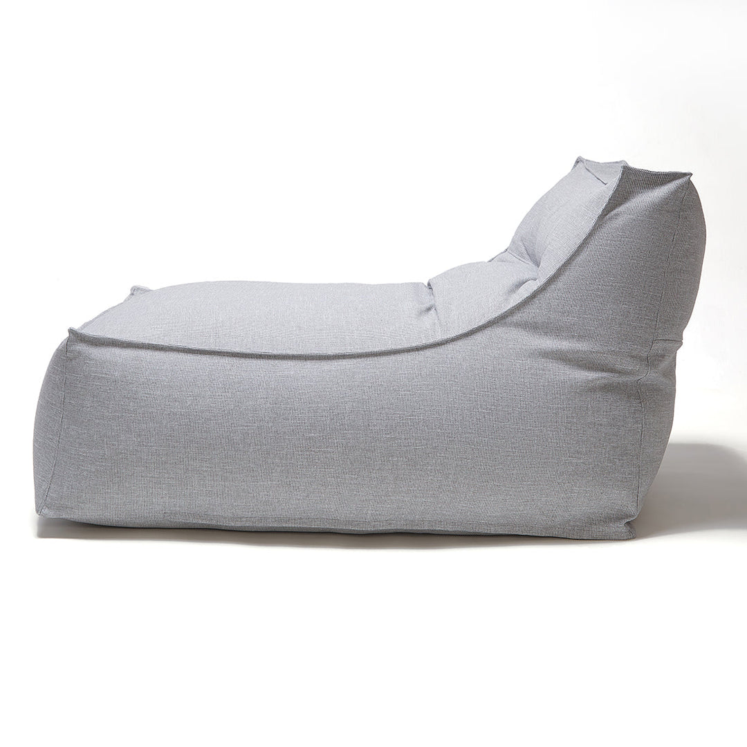 Superior Outdoor Beanbag Lounger &amp; Ottoman - Light Grey