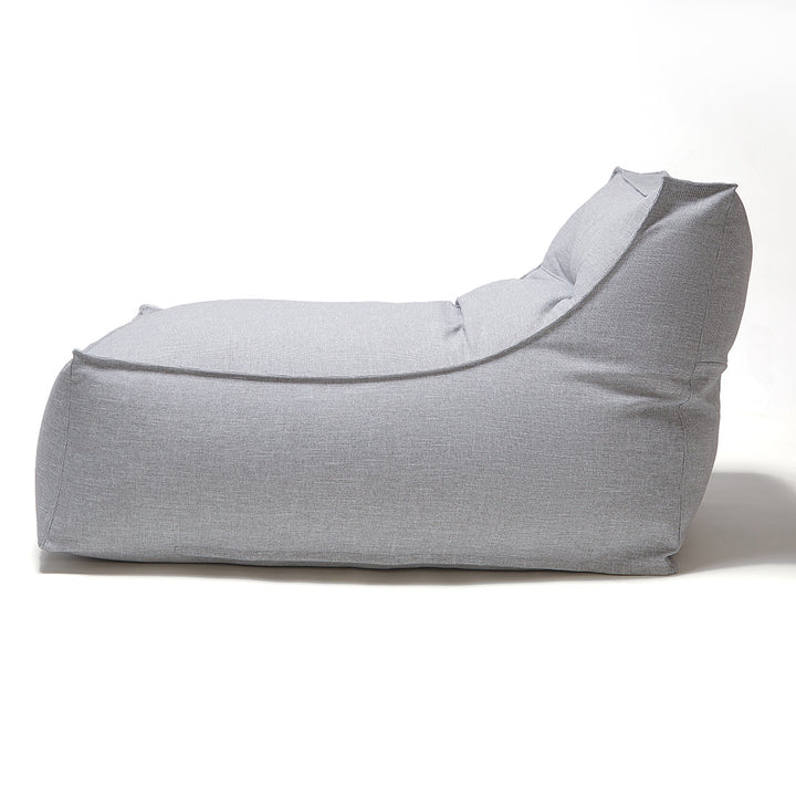 Superior Outdoor Beanbag Lounger &amp; Ottoman - Light Grey