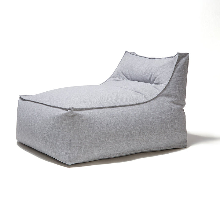 Superior Outdoor Beanbag Lounger &amp; Ottoman - Light Grey