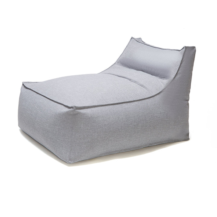 Superior Outdoor Beanbag Lounger &amp; Ottoman - Light Grey