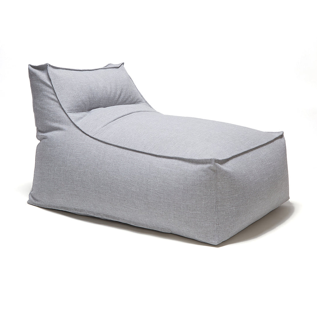 Superior Outdoor Beanbag Lounger &amp; Ottoman - Light Grey