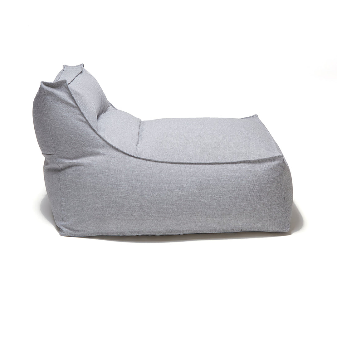 Superior Outdoor Beanbag Lounger &amp; Ottoman - Light Grey