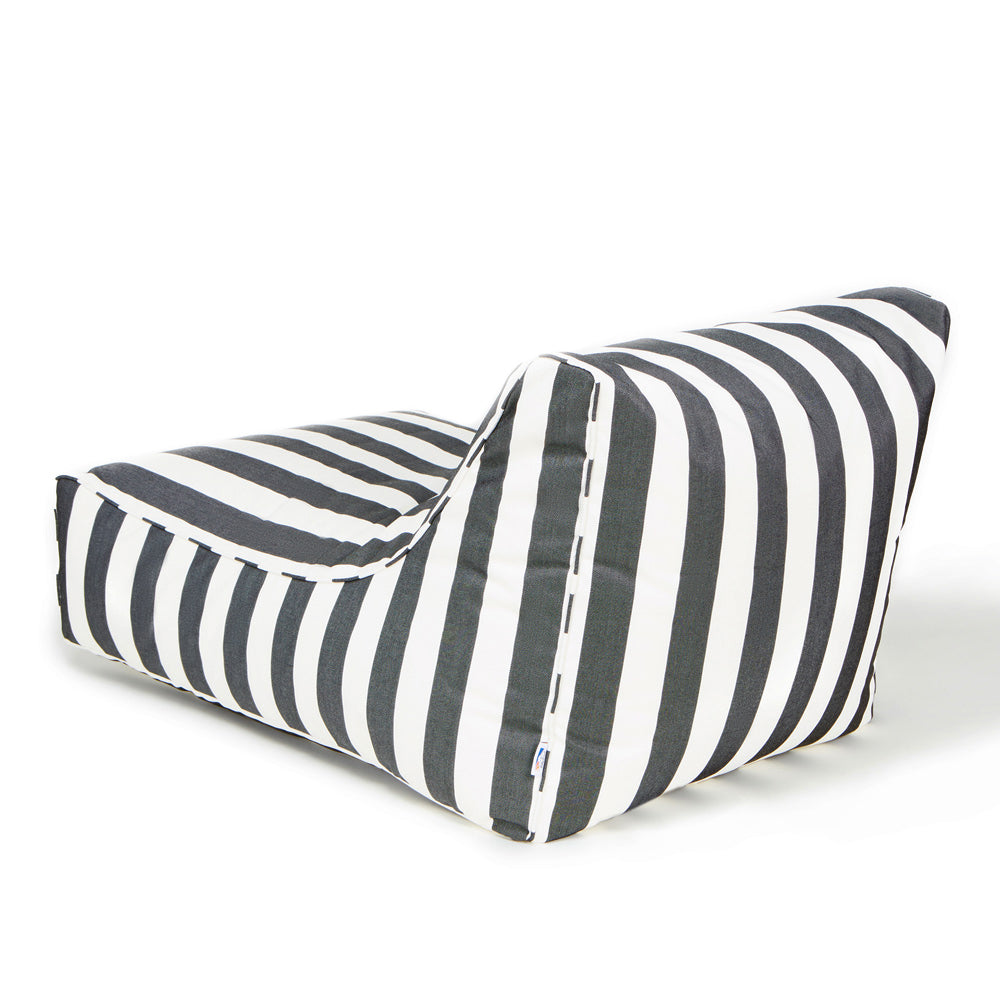 Chill Out Outdoor Beanbag - Charcoal &amp; White Stripe (Olefin fabric)
