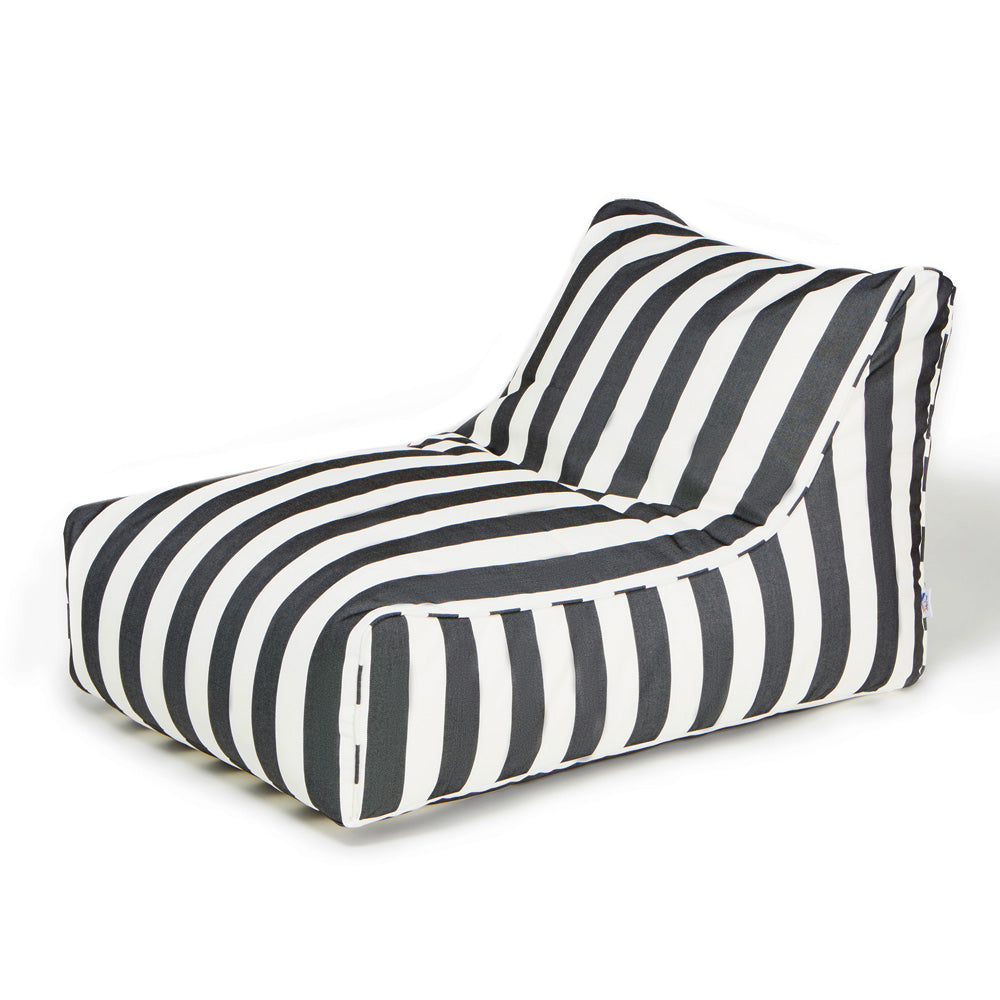 Chill Out Outdoor Beanbag - Charcoal &amp; White Stripe (Olefin fabric)