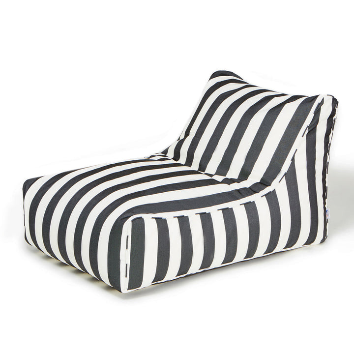 Chill Out Outdoor Beanbag - Charcoal &amp; White Stripe (Olefin fabric)