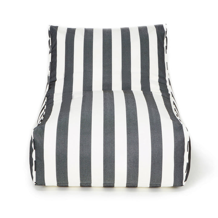 Chill Out Outdoor Beanbag - Charcoal &amp; White Stripe (Olefin fabric)