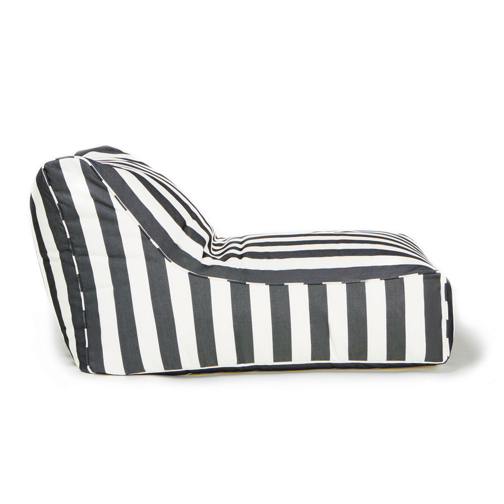 Chill Out Outdoor Beanbag - Charcoal &amp; White Stripe (Olefin fabric)