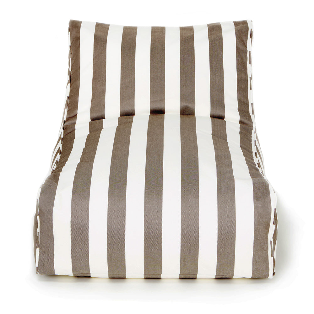 Chill Out Outdoor Beanbag - Taupe &amp; White Stripe (Olefin fabric)
