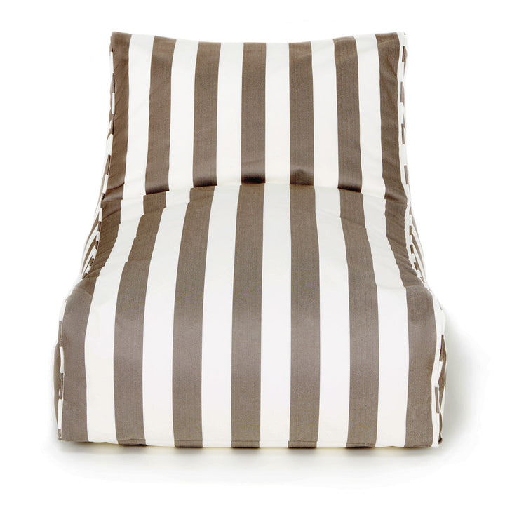 Chill Out Outdoor Beanbag - Taupe &amp; White Stripe (Olefin fabric)