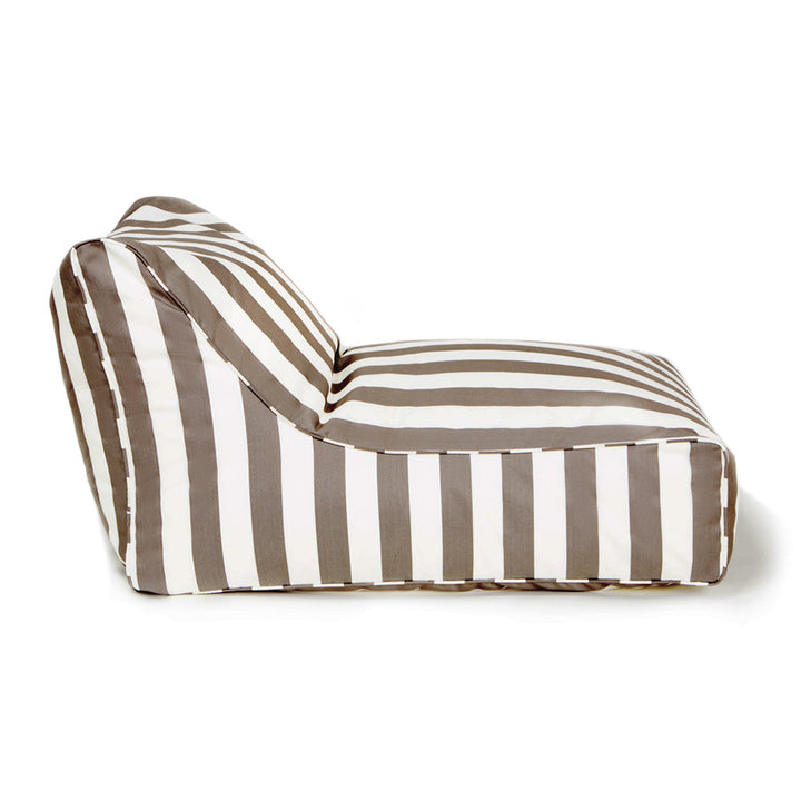 Chill Out Outdoor Beanbag - Taupe &amp; White Stripe (Olefin fabric)