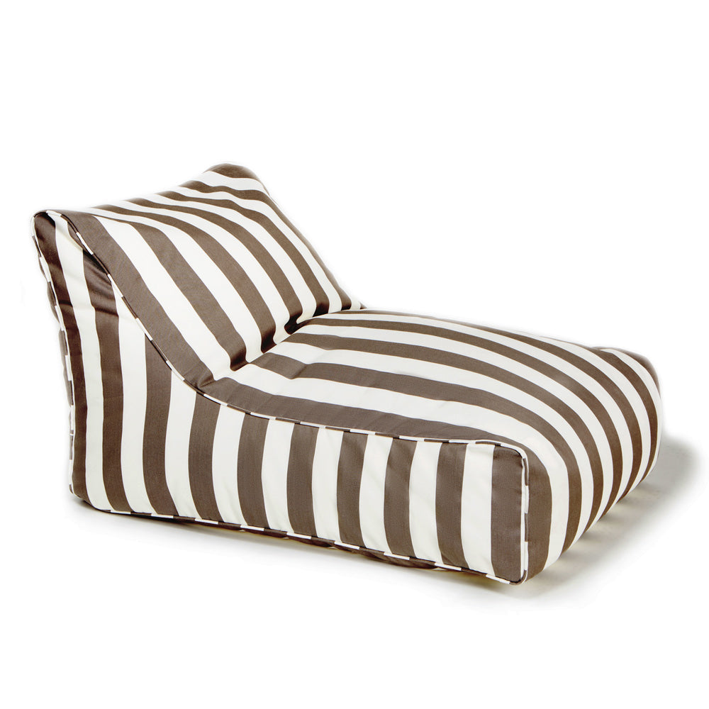 Chill Out Outdoor Beanbag - Taupe &amp; White Stripe (Olefin fabric)