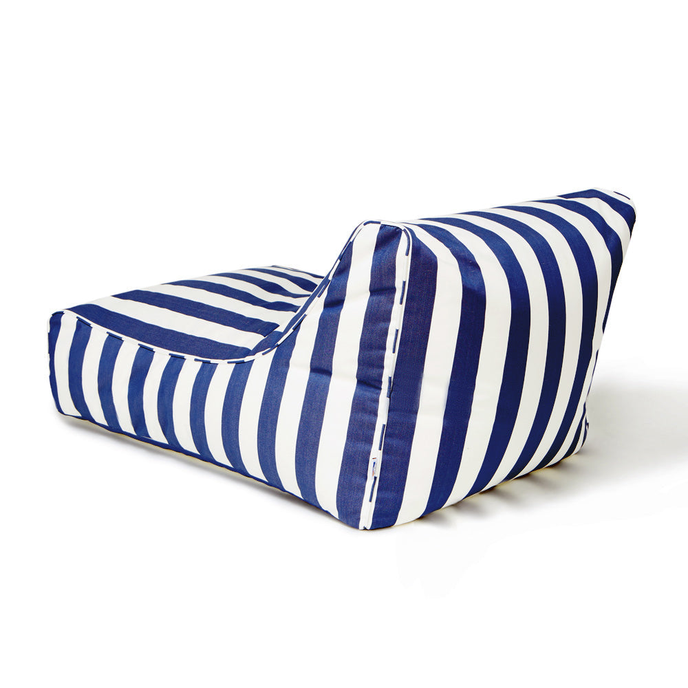 Chill Out Outdoor Beanbag - Navy &amp; White Stripe (Olefin fabric)